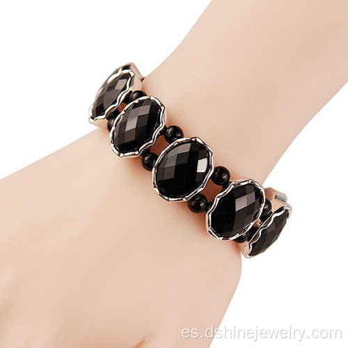 Piedra de acrílico diamante Stretch Bangle pulseras de cristal de diseño